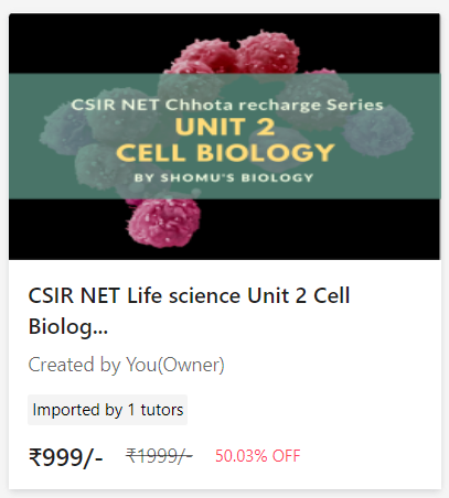 CSIR NET unit 2 cell biology